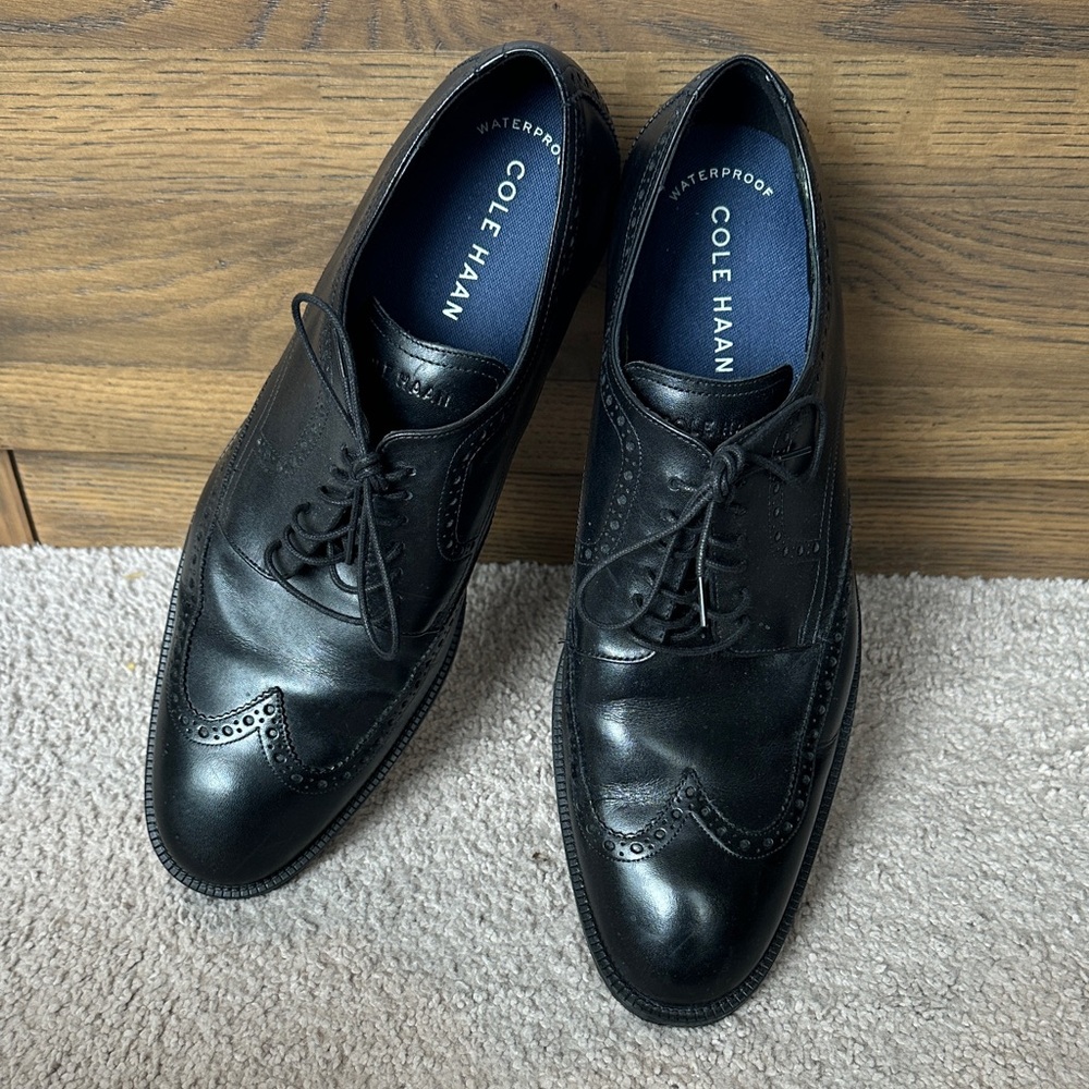 Cole Haan Black Waterproof Oxfords